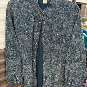 Ariat Blue Paisley Button Down Shirt